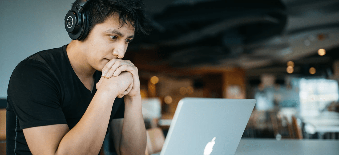 Person studying on a laptop